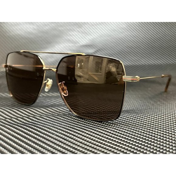Gucci Gold Square 61mm Men's Sunglasses - Picture 1 of 4